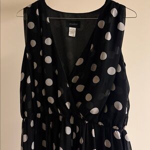Ashro Black and White Polka Dot Top